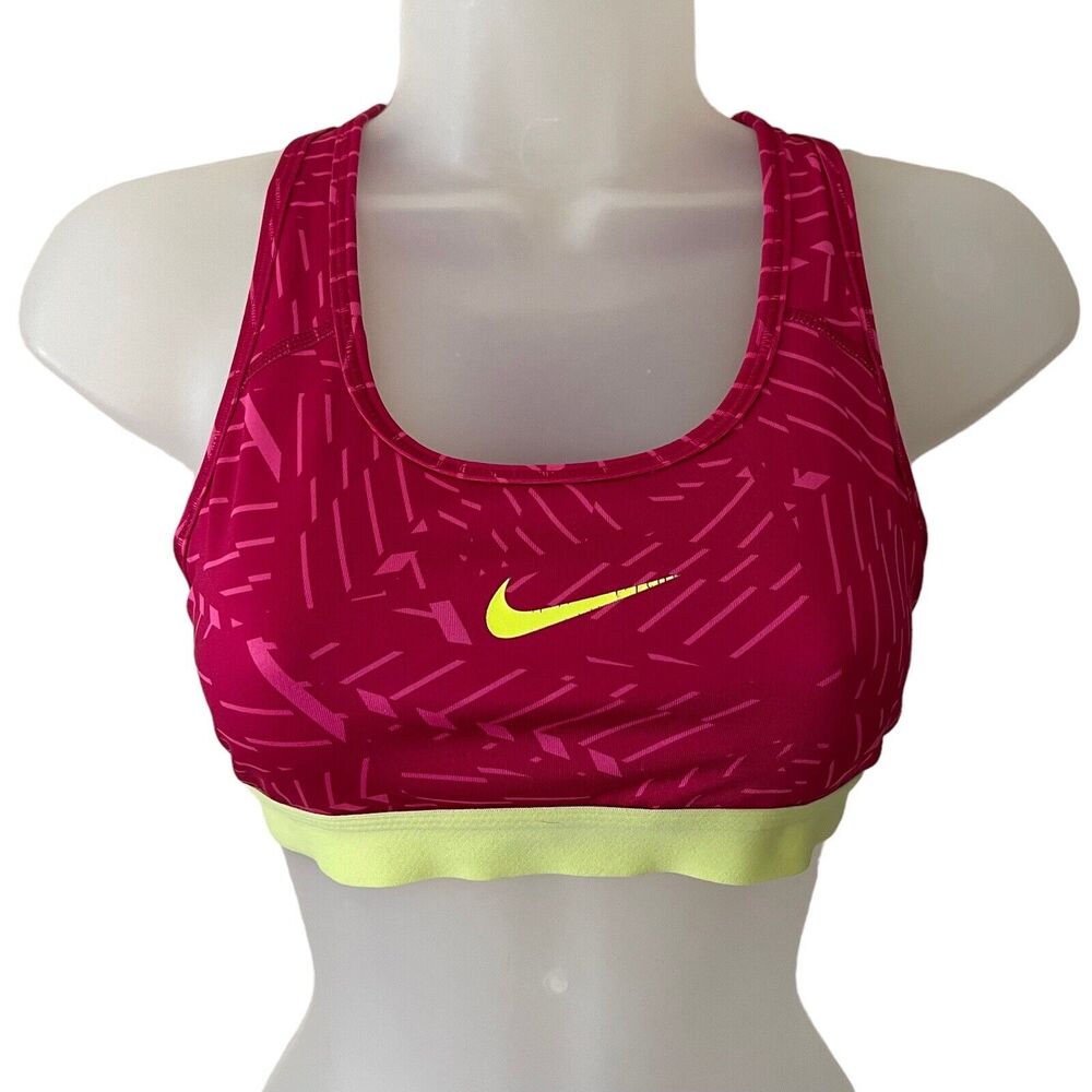 Nike Medium Sports Bra Racerback Dri-Fit Pink Red Neon Green Yellow
